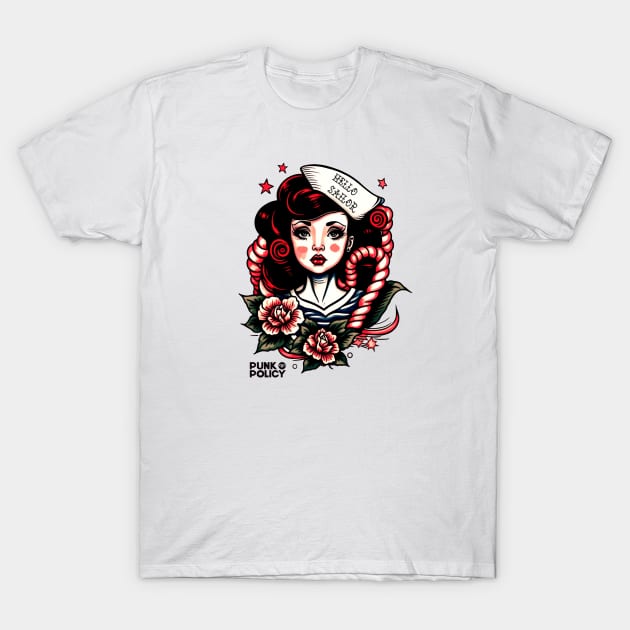 Vintage sailor tattoo style design T-Shirt by PunkPolicy